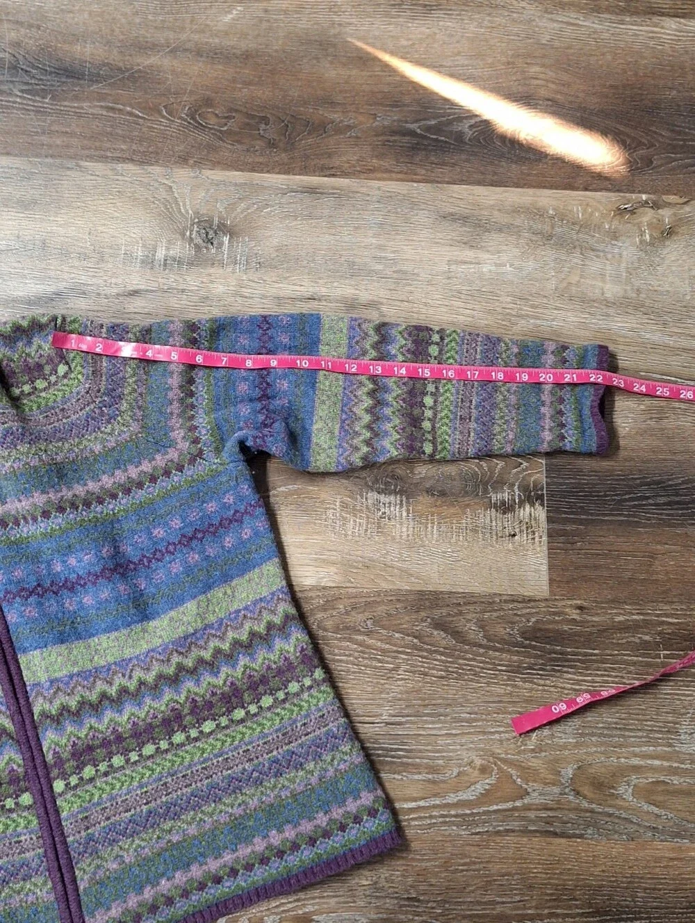 Woolrich Lambs Wool Striped Fair Isle Full Zip Sweater, 2XL, #9562